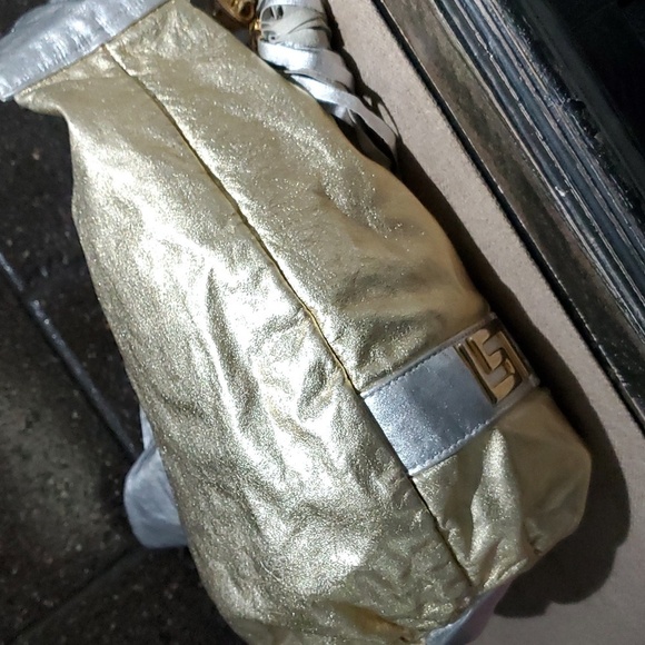 VINTAGE PAUL JOSEPH HANDBAG  GOLD SILVER PURSE RETRO BAG MOBWIFE - Picture 7 of 9